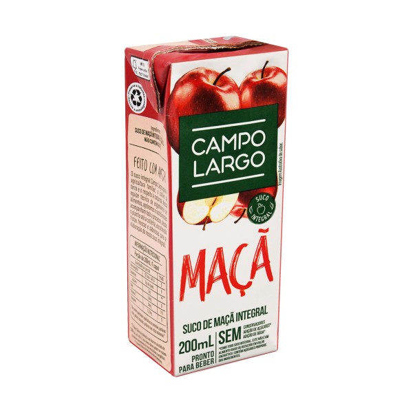 Encontraproduto.com.br - Suco Integral CAMPO LARGO Maçã Caixa 200ml