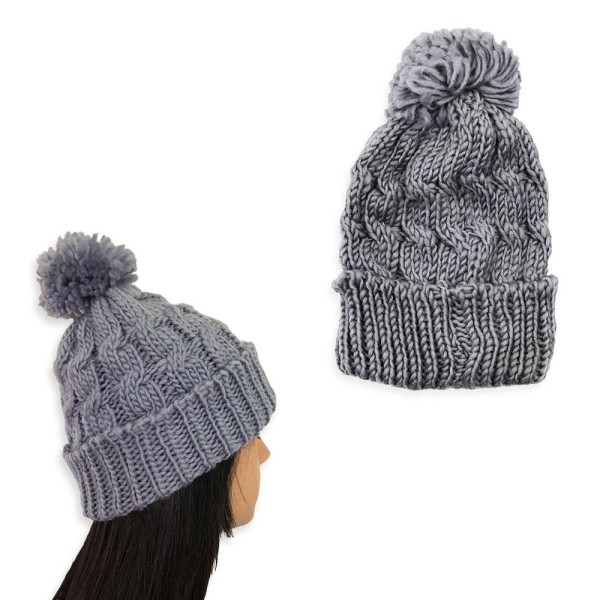 Encontraproduto.com.br - Touca Com Pompom - Cinza