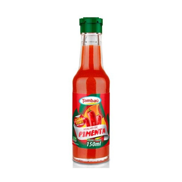 Encontraproduto.com.br - Molho de Pimenta Vermelha Tambaú Extra Picante Frasco com 150ml