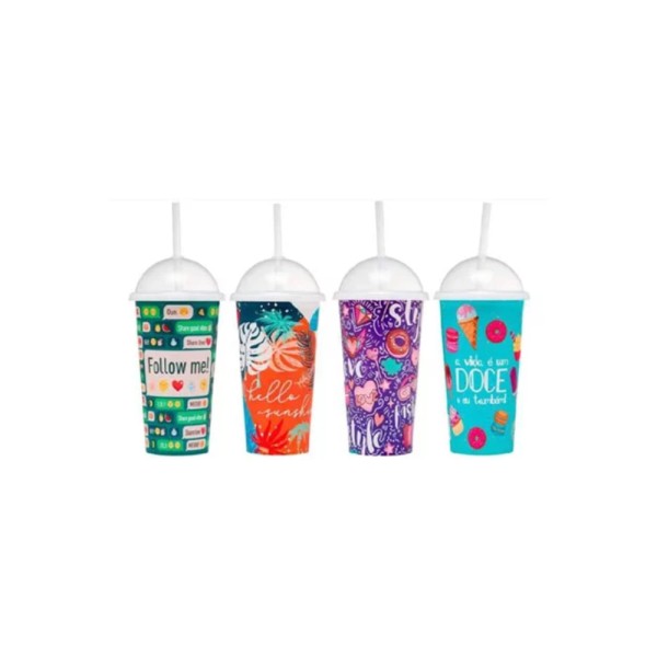 Encontraproduto.com.br - Copo Shake C/ Canudo 550ml Jaguar