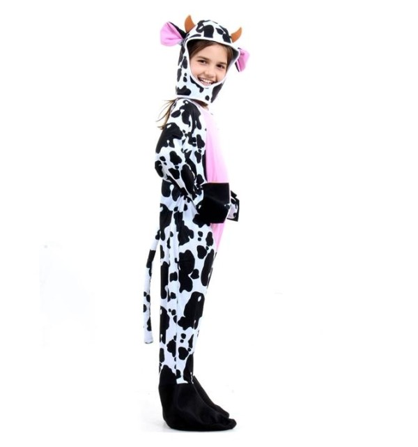 Encontraproduto.com.br - Fantasia Vaca Infantil Animais Completa com Capuz