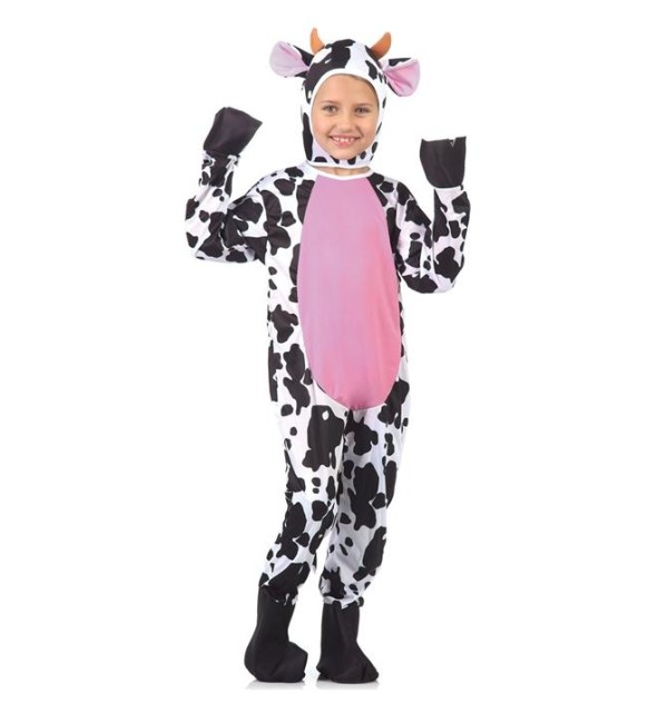 Encontraproduto.com.br - Fantasia Vaca Infantil Animais Completa com Capuz