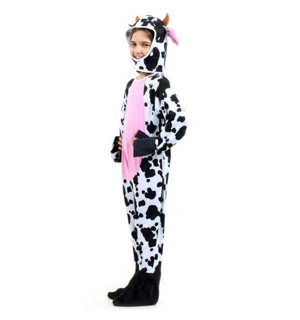 Encontraproduto.com.br - Fantasia Vaca Infantil Animais Completa com Capuz