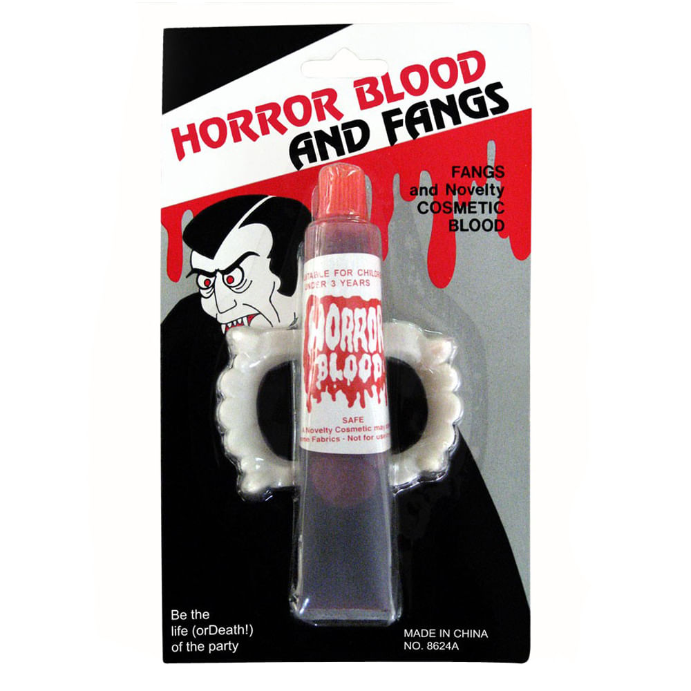 Encontraproduto.com.br - Sangue Falso Para Maquiagem de Vampiro e Machucados com Dentadura, Ferida