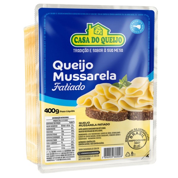 Queijo Mussarela Casa do Queijo Fatiado 400g