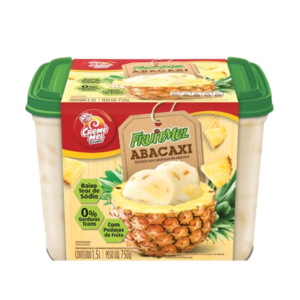 Encontraproduto.com.br - Sorvete FruitMel Creme Mel Abacaxi 1,5 L