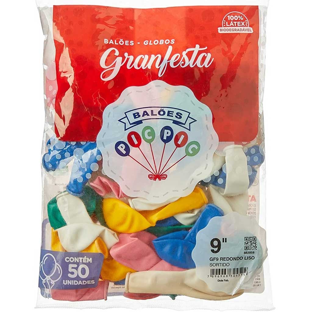 Encontraproduto.com.br - Balões 9,0 Liso Sortido 50un