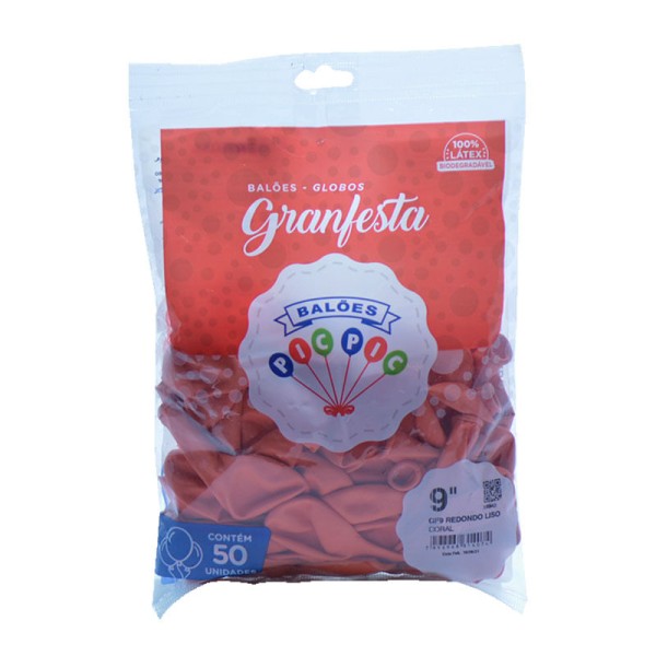 Encontraproduto.com.br - Balao Liso 9 Red Coral C-50 Pic Pic