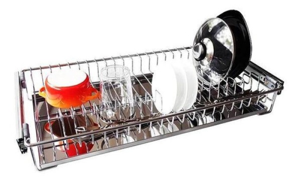 Encontraproduto.com.br - Escorredor de Louças 8741 Deslizante 770x70x300mm Cromado com Bandeja Inox Jomer