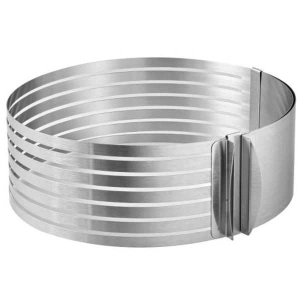 Encontraproduto.com.br - Aro Cortador/Fatiador de Bolo em Camadas Ajustável de 23,5cm a 26,5cm un ROLDAN