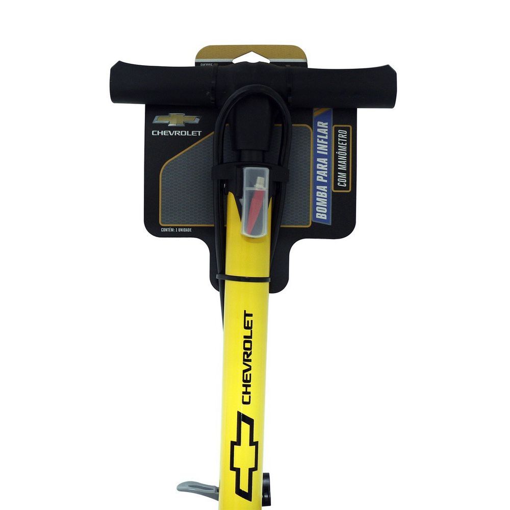Encontraproduto.com.br - Bomba Bicicleta Profissional Manual Com Manometro 160psi