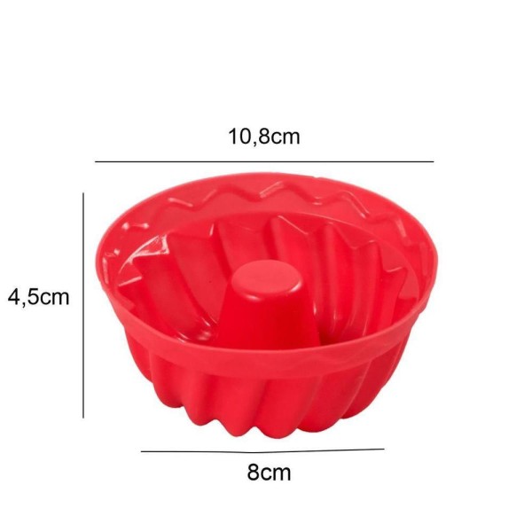 Encontraproduto.com.br - Conjunto Kit 3 Mini Formas De Silicone Redonda Para Pudim Bolo Cupcake