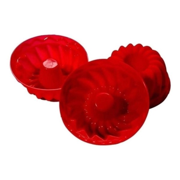 Encontraproduto.com.br - Conjunto Kit 3 Mini Formas De Silicone Redonda Para Pudim Bolo Cupcake