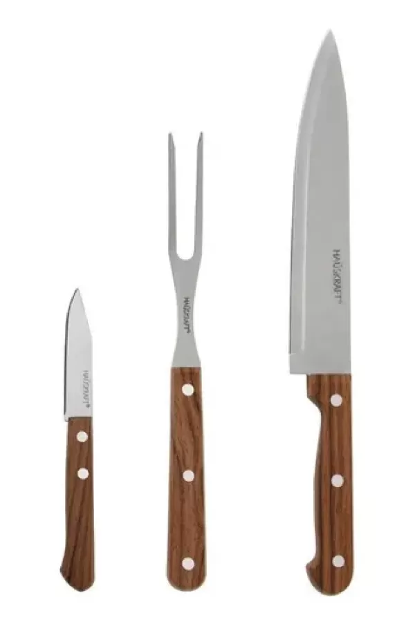 Kit Jogo De Facas Inox 4 Peças Cozinha Pão Churrasco Legumes