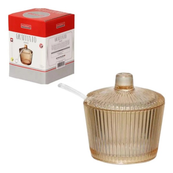 Encontraproduto.com.br - Açucareiro Graffiato C/ Colher 200ml em Vidro Hauskraft