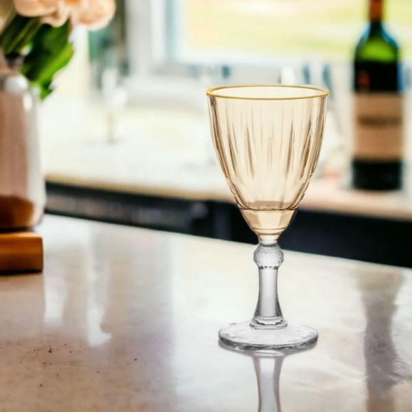 Encontraproduto.com.br - Jogo De Taças Para água Em Vidro Dominic âmbar Com 6 Peças 275ml Haüskraft