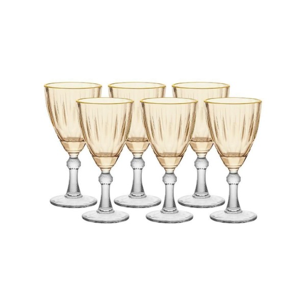 Encontraproduto.com.br - Jogo De Taças Para água Em Vidro Dominic âmbar Com 6 Peças 275ml Haüskraft