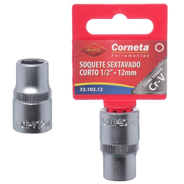 Encontraproduto.com.br - Soquete Sextavado Curto 1/2 12Mm Corneta