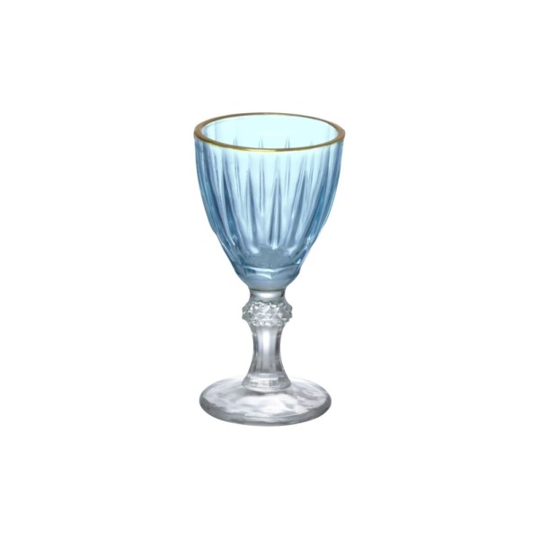 Taça Licor Dominic Hauskraft Azul Borda Dourada 55 ml 6 Peças