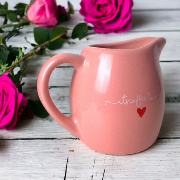 Encontraproduto.com.br - Leiteira de Porcelana Lamour Rosa 245ml