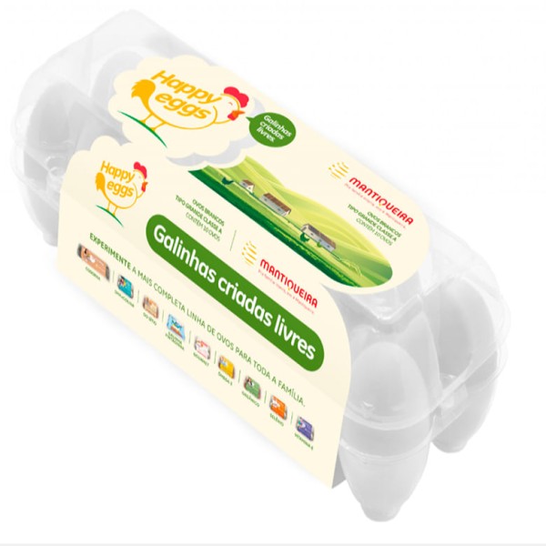 Encontraproduto.com.br - Ovos Happy Eggs Branco Grande C/ 10 Unid