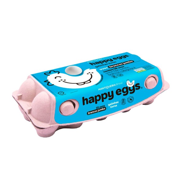 Ovos Brancos Jumbo Happy Eggs 10 Unidades
