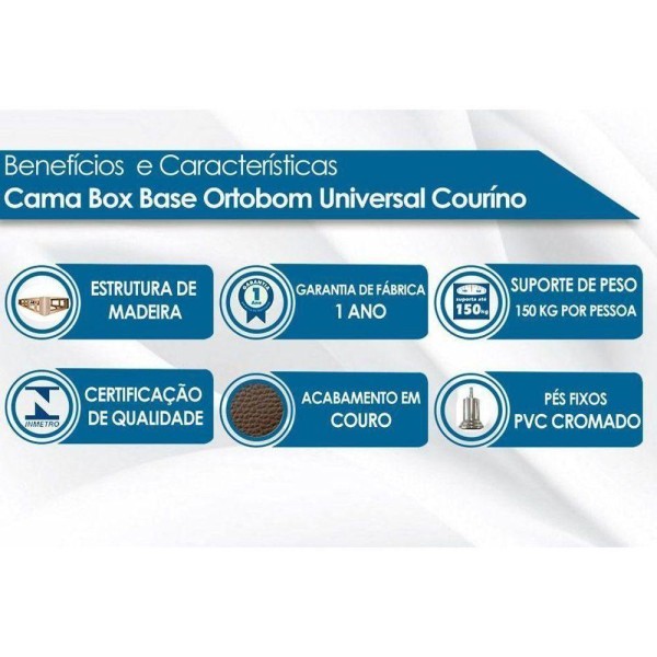 Encontraproduto.com.br - Cama Box Base Viúva Universal Courano Brown (128x188x20) - Ortobom