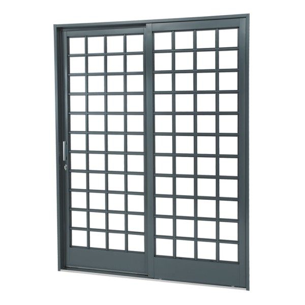 Encontraproduto.com.br - Porta Sasazaki 217X160X12Cm Correr Quadriculada Belfort 69512623 - Direita - Aço