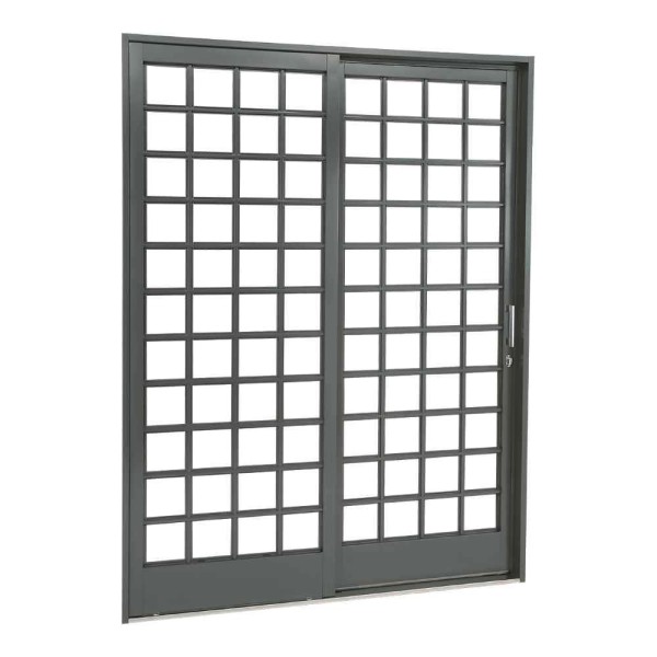 Encontraproduto.com.br - Porta Sasazaki 217X160X12Cm Correr Quadriculada Belfort 69512623 - Direita - Aço