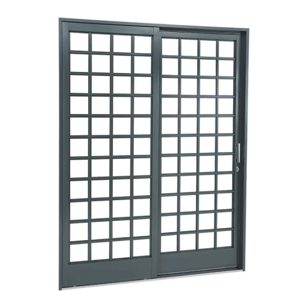 Encontraproduto.com.br - Porta Sasazaki 217X160X12Cm Correr Quadriculada Belfort 69512623 - Direita - Aço