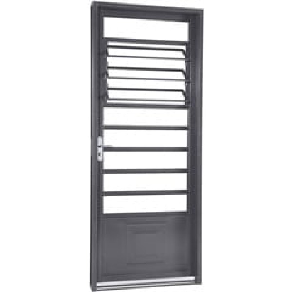 Encontraproduto.com.br - Porta de Aço de Abrir Belfort com Almofada e Báscula 1 Folha Abertura Direita 217x87x6,5 - Sasazaki