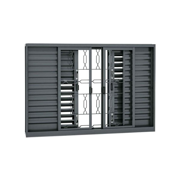 Encontraproduto.com.br - Janela de Aço Veneziana de Correr Multiflex Silenfort com Grade Elo 6 Folhas 100x200x16 - Sasazaki