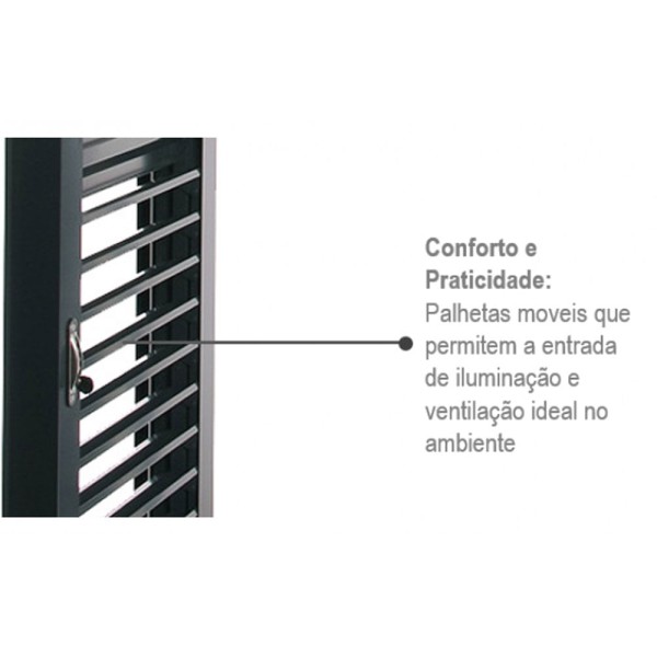 Encontraproduto.com.br - Janela de Aço Veneziana de Correr Multiflex Silenfort com Grade Elo 6 Folhas 100x200x16 - Sasazaki