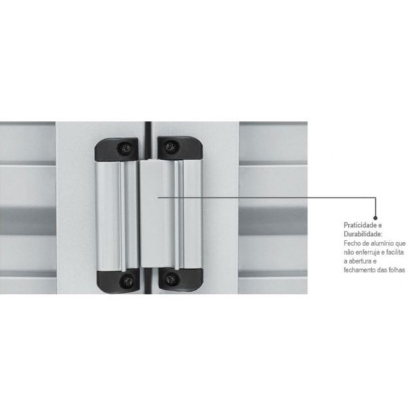 Encontraproduto.com.br - Veneziana Sasazaki 100X200X12Cm Pratika Correr Grade Quadriculada Branca 21224030 - Aço