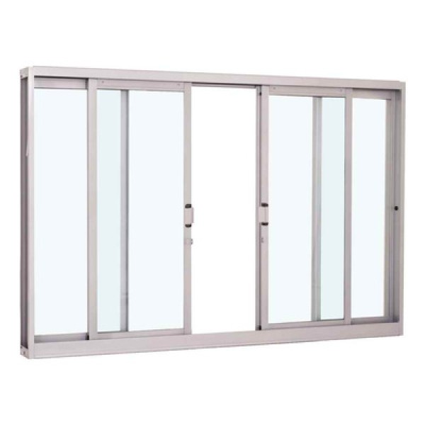 Encontraproduto.com.br - Janela de Correr Aço Pratika 100x150 sem Grade 4 Folhas Branca Sasazaki