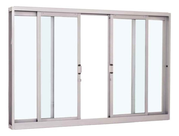 Encontraproduto.com.br - Janela de Correr Aço Pratika 100x150 sem Grade 4 Folhas Branca Sasazaki