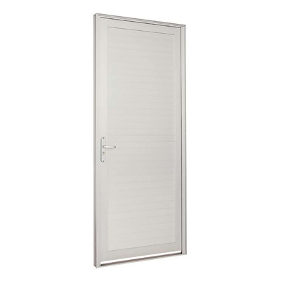 Porta Lambri Horizontal Alumínio Branco Esquerda 216x88x5 Alumifort Sasazaki