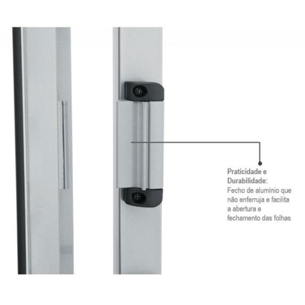 Encontraproduto.com.br - Janela de Correr Aço 2 Folhas sem Grade 100x120x12cm Abertura Direita Vidro Liso - Branco - Prátika Sasazaki