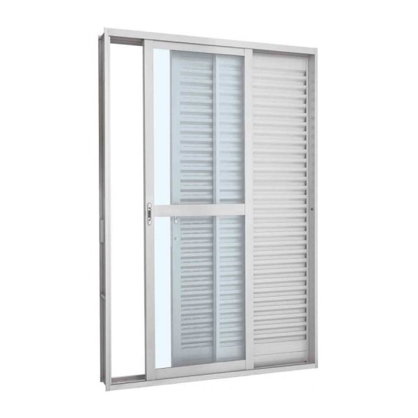Encontraproduto.com.br - Porta-Balcão Sasazaki 217X160X12Cm PratikaÂÂ Correr Veneziana Branca 26341035 - Direita - Aço