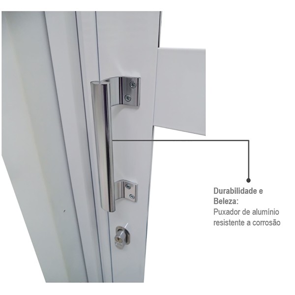 Encontraproduto.com.br - Porta Balcão de Correr Multiflex Aço 3 Folhas 217x160x16,5cm Abertura Esquerda Vidro Liso - Branco - Prátika Sasazaki