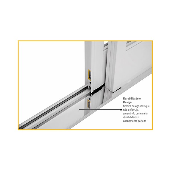 Encontraproduto.com.br - Porta Sasazaki 217X200X12Cm Kompacta Correr Quadriculada 4 Folhas Branca 26324505 - Aço