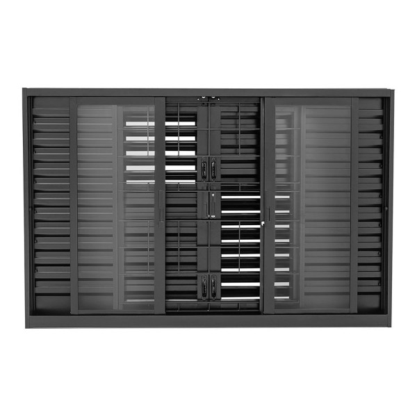 Encontraproduto.com.br - Janela Veneziana Multiflex Grade Quadriculada Aço - 6 Folhas - Preta - Pratika Black 100x200x16cm - 21132020 - Sasazaki