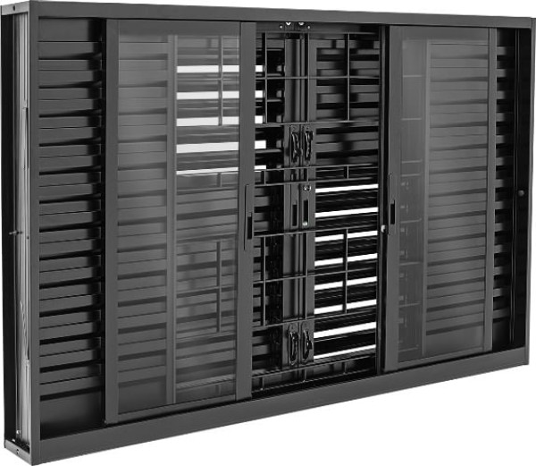 Encontraproduto.com.br - Janela Veneziana Multiflex Grade Quadriculada Aço - 6 Folhas - Preta - Pratika Black 100x200x16cm - 21132020 - Sasazaki