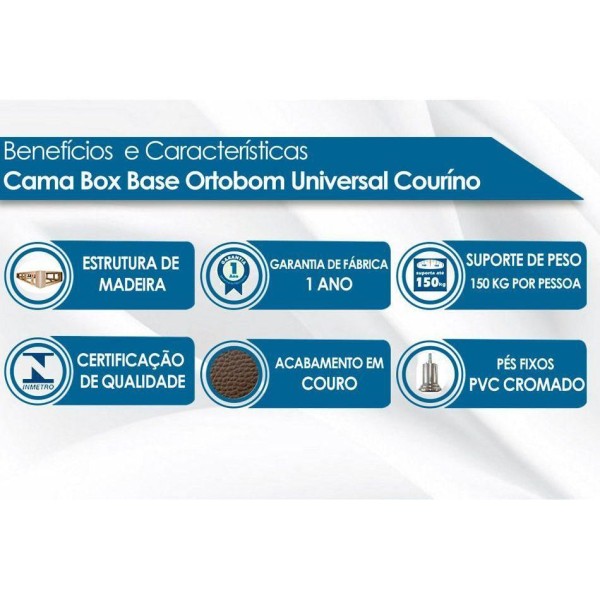 Encontraproduto.com.br - Cama Box Base Viúva Americana Courano Brown (128x188x23) - Ortobom