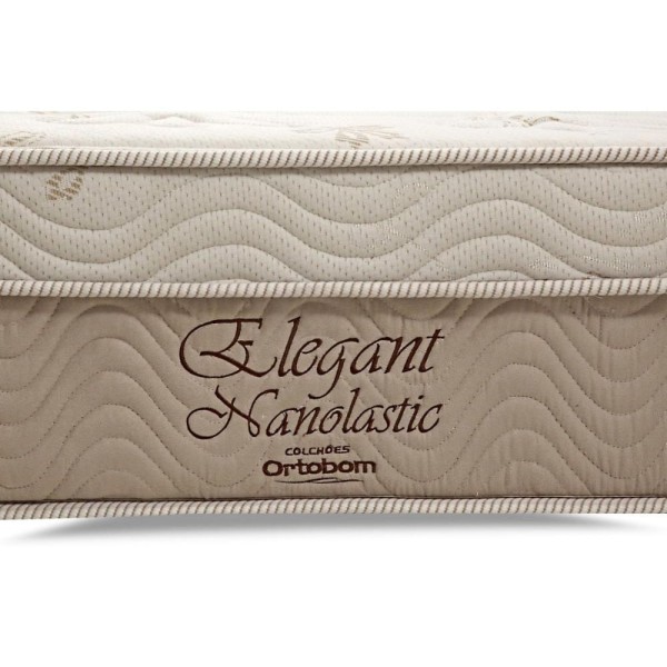 Encontraproduto.com.br - Cama Box Casal: Colchão Molas Bonnel Ortobom Nanolastic Elegant + Base Crc Suede Clean(138X188)