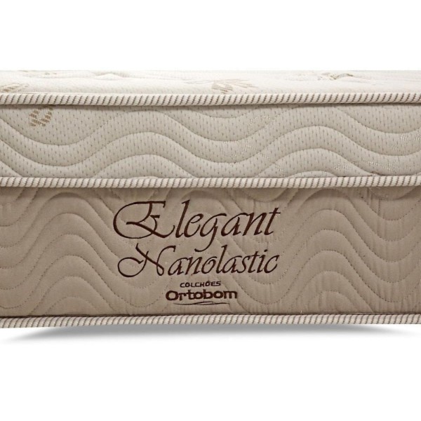 Encontraproduto.com.br - Cama Box Casal: Colchão Molas Bonnel Ortobom Nanolastic Elegant + Base Crc Suede Clean(138X188)