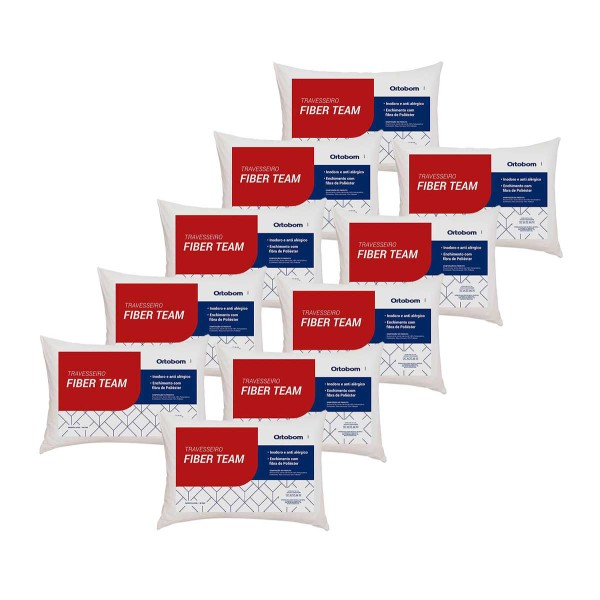 Encontraproduto.com.br - Travesseiro em Poliéster Siliconizado Ortobom 45x65cm Fiber Team Branco 1 Peça