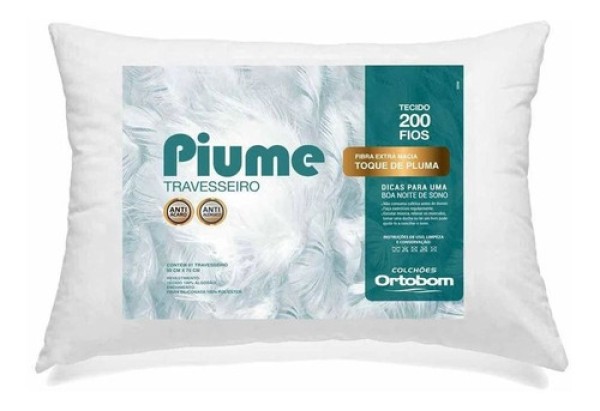 Encontraproduto.com.br - Travesseiro Piume Toque De Pluma 1pç 100%aLG 200fios Ortobom Cor Branco