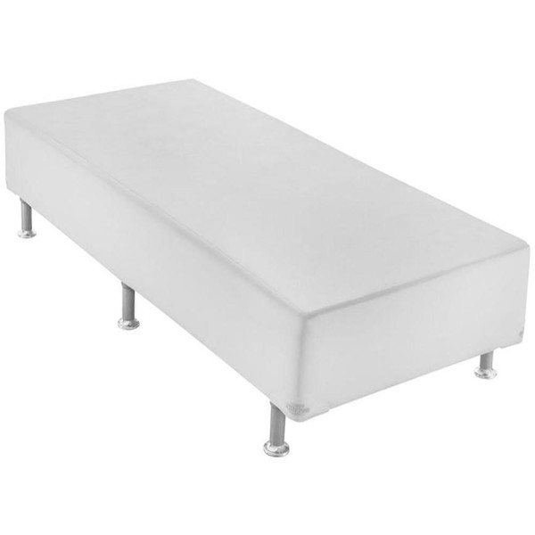 Box Ortobom Solteiro Corino Branco 88 x 188 x 23 CM
