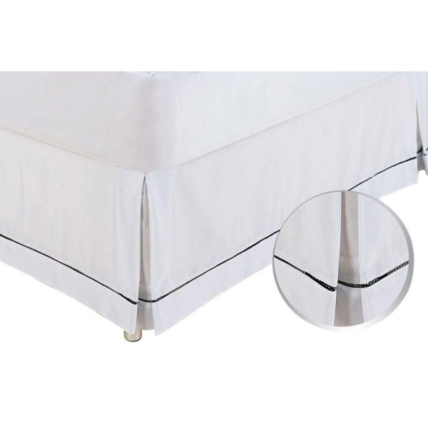 Encontraproduto.com.br - Saia Cama Box Queen Babado Ponto Palito Branco (160x200) - Ortobom